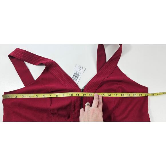 NWT torrid 3X 22 - 24 Peplum Crepe Zip-Front Top chic red layering summer NEW - Picture 10 of 10